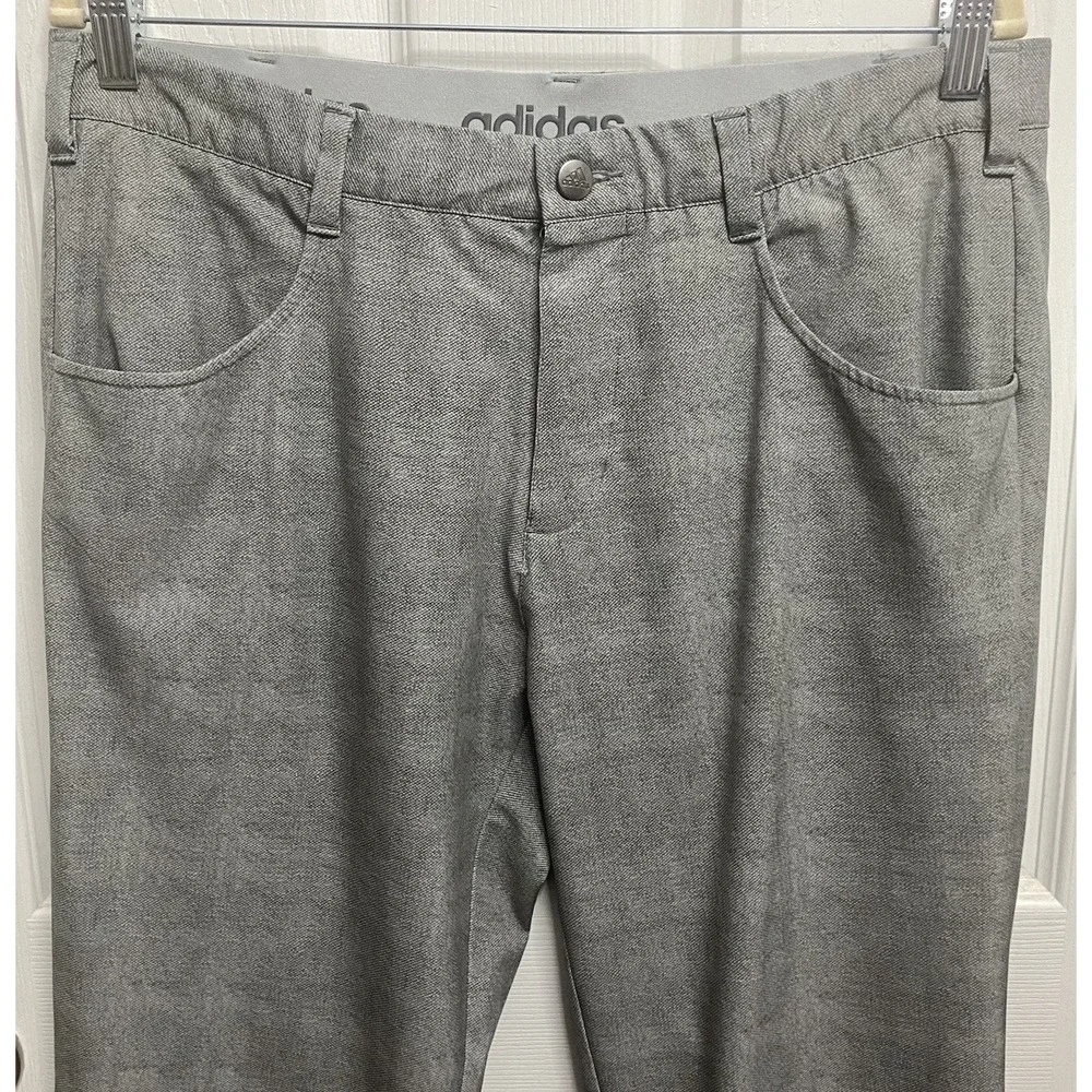 Adidas Men Golf Performance Stretch Pants Heather Gray Athletic Slack 34/32